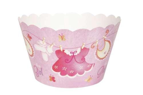 Baby Girl Clothesline Cupcake Wrappers - Click Image to Close